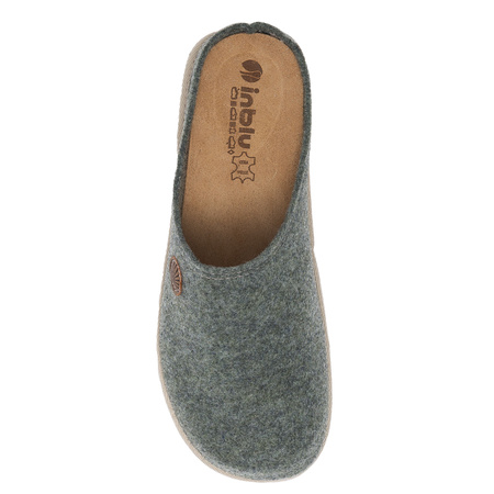 Inblu Felt Home Slippers Leather Insole Green CS000047-GREEN