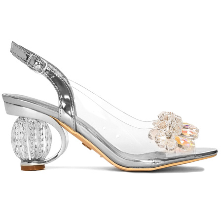 Sca'viola Women's sandals on a high heel Silver