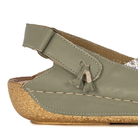 Maciejka Pistachio Leather Sandals