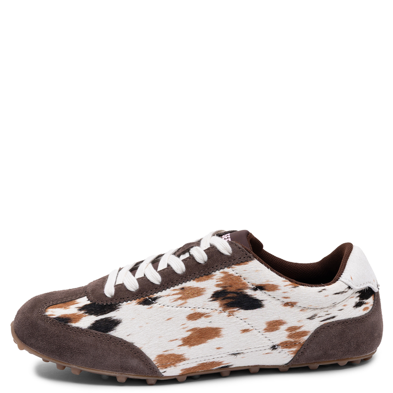 Gioseppo Skórzane Z Sierścią We Wzór Krowy Sneakersy Płaskie Wielokolorowy 80219-VACA