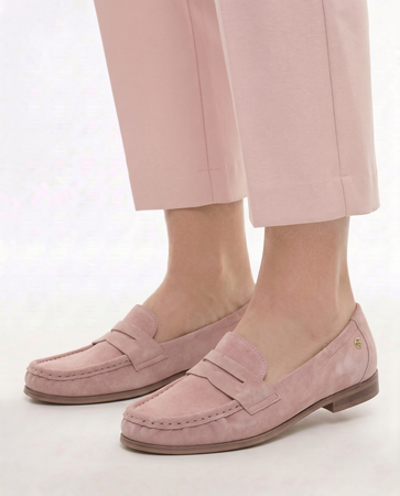 Maciejka Suede Leather Loafers Pink HJ764-15/00-1
