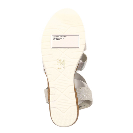 T.Sokolski Women's Leather Sandals Silver