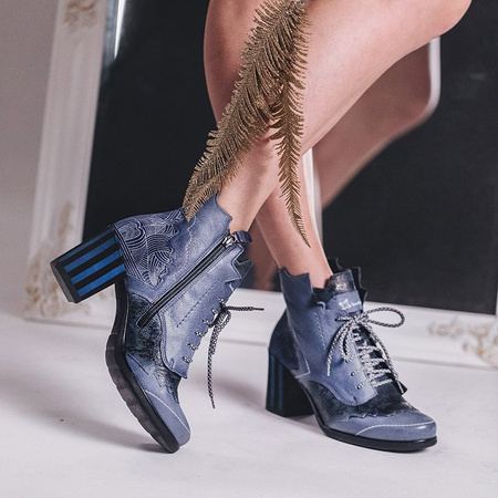 Botki damskie Maciejka niebieskie