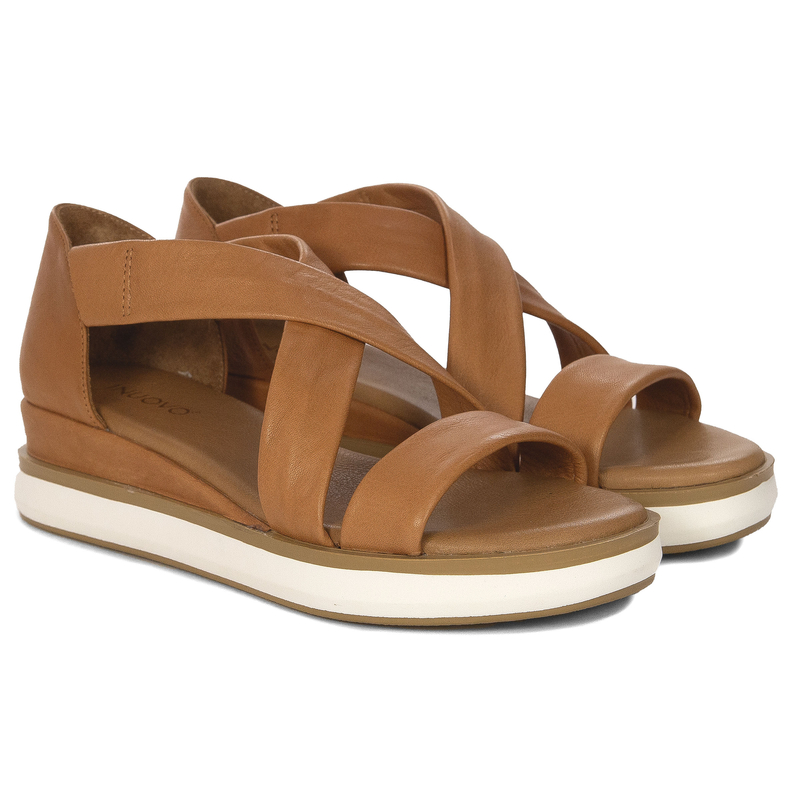 Inuovo Women's Leather Platform Sandals Brown