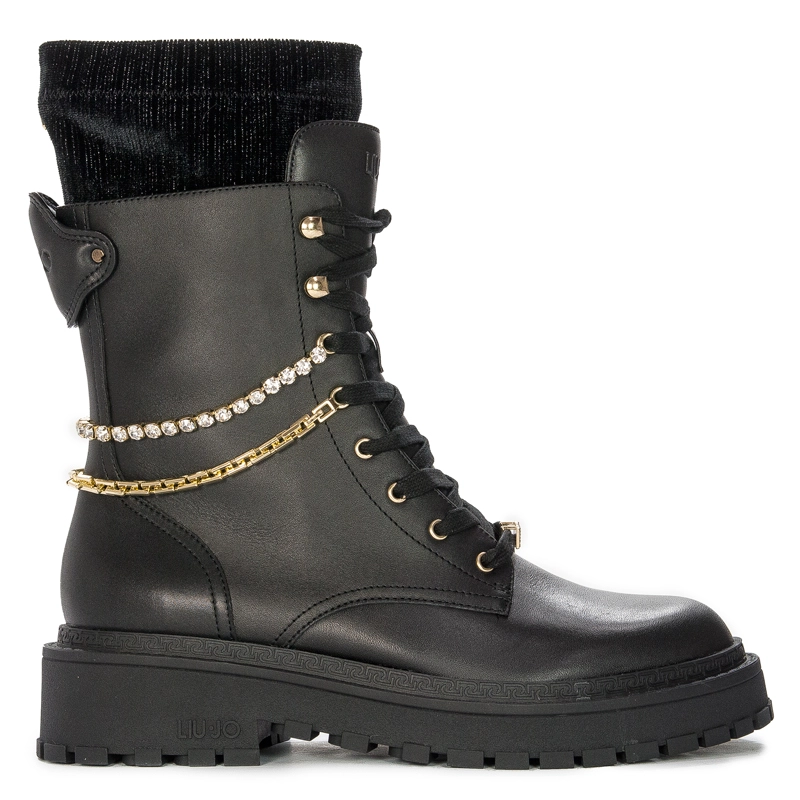 Liu Jo Women's Leather Platform Rumi 10 Boots Black