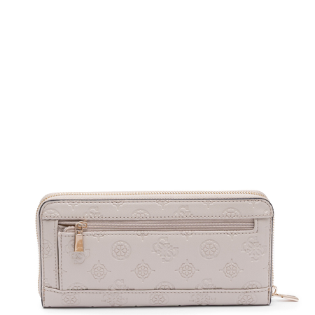 Guess Elegancki Zapinany Na Zamek Portfel Damski Z Paskiem Beżowy SWPD2225146-BONE