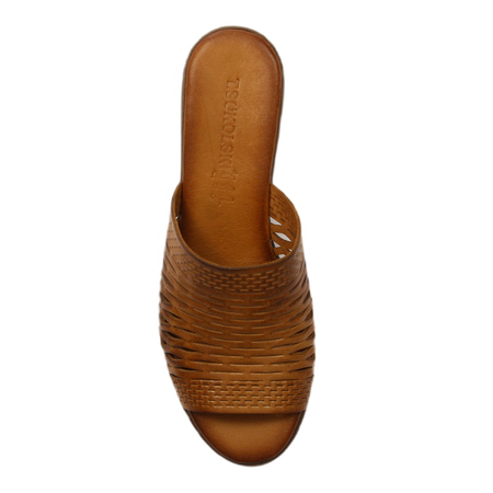 T. Sokolski Women's leather flip-flops Brown