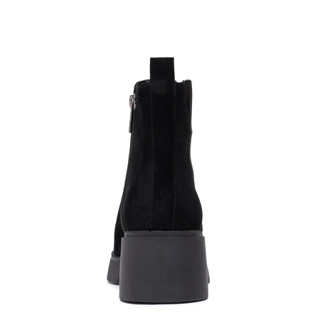 Artiker Suede Platform Ankle Boots Block Heel Black 57C0158