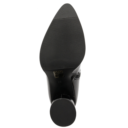S.Barski Women's boots ankle boots black lacquered