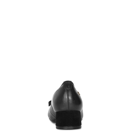 Maciejka Women’s Leather Pumps Block Heel With Bow Black P7220-01/00-7