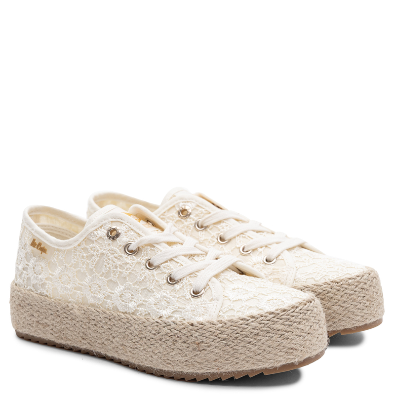Lee Cooper Lace Platform Espadrille Sneakers Beige LCW-26-31-4328L