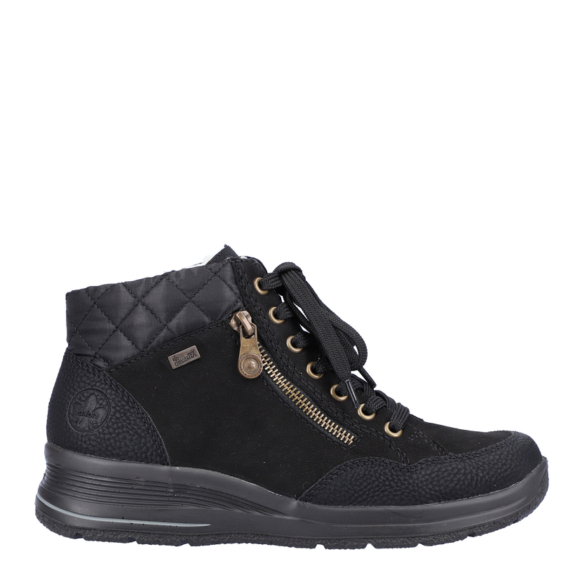 Rieker Insulated Leather Platform Ankle Boots Black L7701-00-BLK