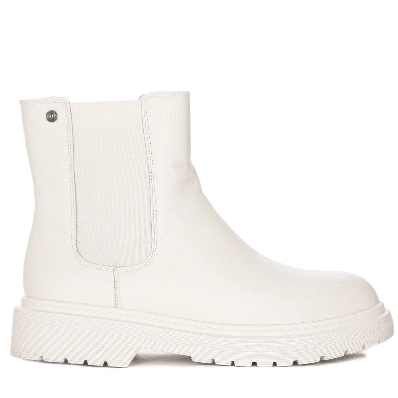 GOE Women's warm leather white boots