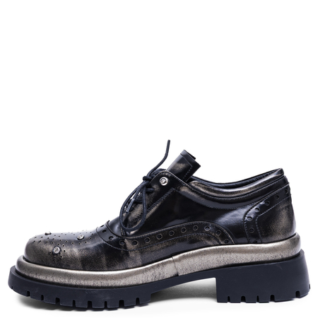 Maciejka Women's Leather Lace-Up Shoes Black K7725-01/00-1