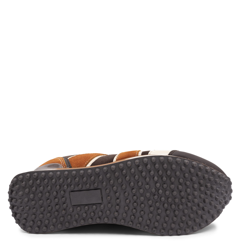 Maciejka Brązowe Skórzane Sneakersy Damskie Na Platformie Pomarańczowe M7356-02/00-7  HTML