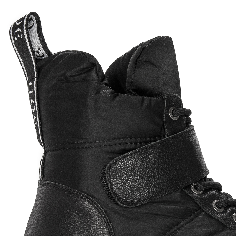 GOE Women's platform leather black boots