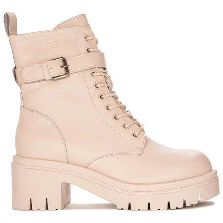 GOE Women's warm leather beige boots