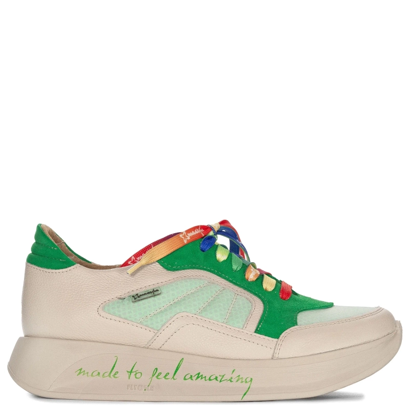 Maciejka Women's Low Shoes Green and Beige