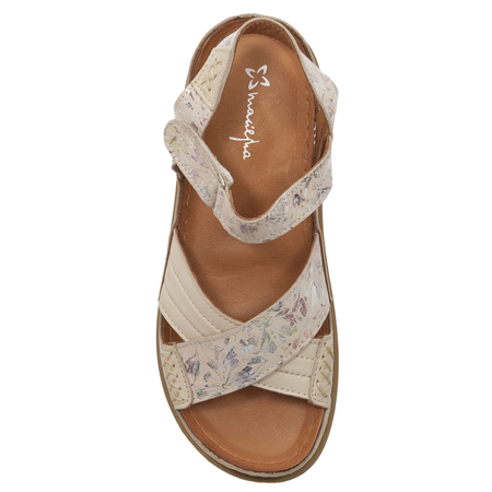 Maciejka Leather Comfort Platform Sandals Beige L7064-37-00-1