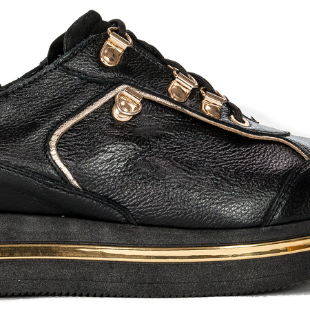 Inofio women's leather black shoes 