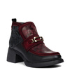 Maciejka Leather Ankle Boots With Block Heel Buckle Detail Black-Burgundy 07139-23/00-8