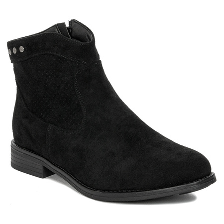 S.Barski Openwork Flat Black Boots