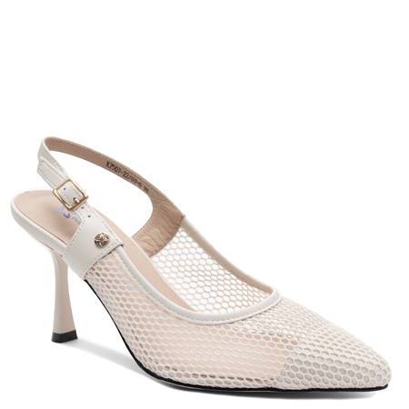 Maciejka Mesh Slingback Pumps on 8 cm Stiletto Heels Beige K7507-22/00-0
