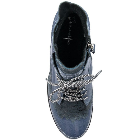 Botki damskie Maciejka niebieskie