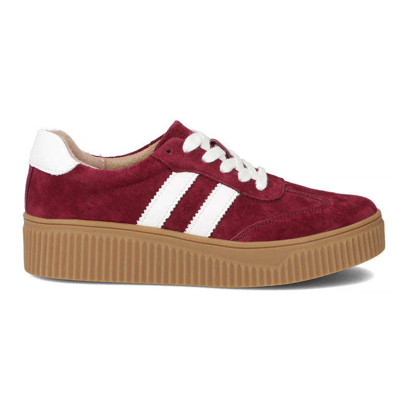 Filippo Sneakersy Damskie Skórzane Na Platformie Bordowe