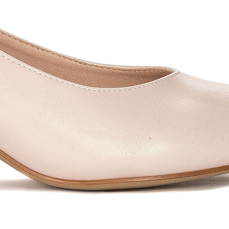 Sergio Leone Czółenka Damskie PB177 Beżowe Perła