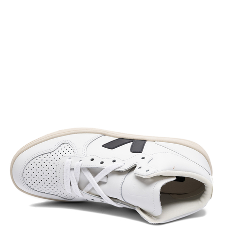 Veja Sneakersy damskie skórzane wysokie White Black białe