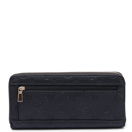 Guess Elegancki Zapinany Na Zamek Portfel Damski Z Paskiem Czarny SWPD2222146-BLACK