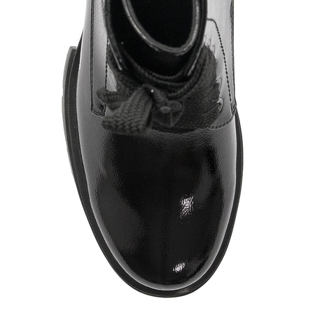 S.Barski Women's Ankle Boots Black Lacquered