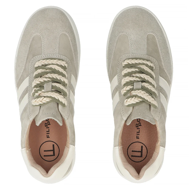 Filippo Skórzane Sneakersy Na Platformie Zielone DP7512-26-KH
