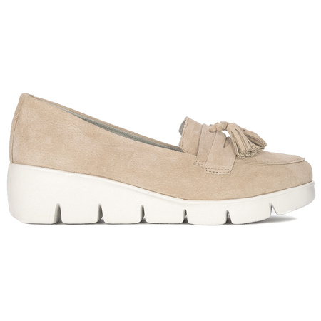 Women's Filippo suede leather shoes with beige wedges