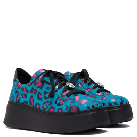 Maciejka Sneakersy Platformowe Półbuty Skórzane Niebieskie 6191W-01/00-8