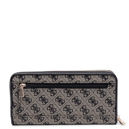 Guess Elegancki Z Logo Portfel Damski Na Zamek Beżowy SWJT2313146-BLK
