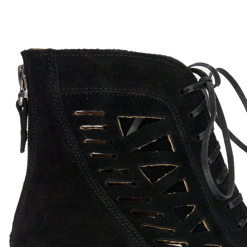 Maciejka Black Women's Lace-Up Boots