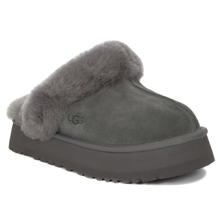 UGG Kapcie damskie na platformie Disquette Charcoal
