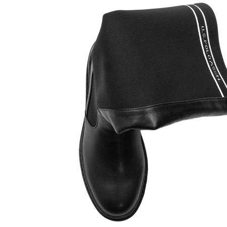 U.S.Polo Assn. Kozaki damskie z elastyczną cholewką do kolan Black czarne