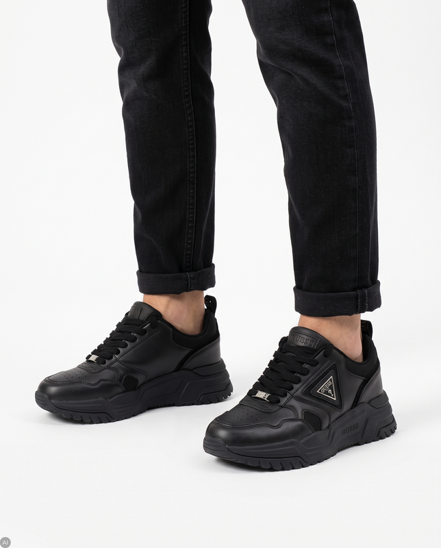 Guess Sneakersy Męskie Czarne FMFHEL-ELL12-BLK