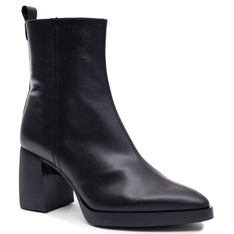 Wonders Leather Ankle Boots Front Seam Black L-1601-Isy-Negro