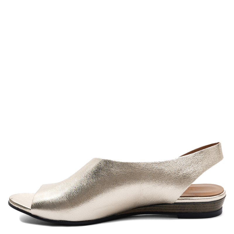 Boccato Leather Asymmetric Slingback Sandals Metallic Gold 167-590-GOLD-KRI