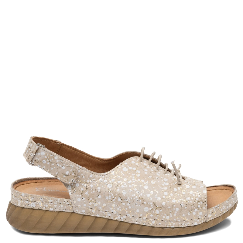 Maciejka Comfortable Leather Wedge Sandals Beige L7635-04/00-1  HTML