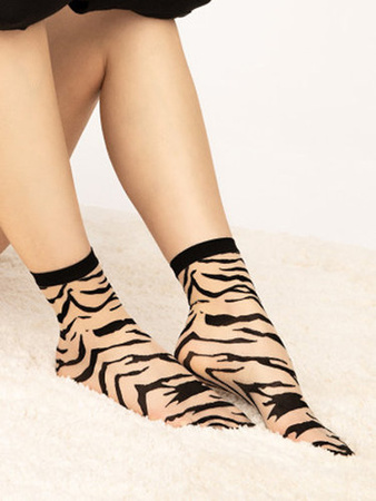 Patterned socks FIORE G1132 Steppe 15 DEN Black/Nude