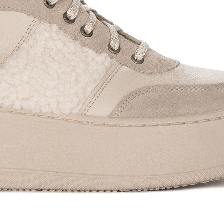 Maciejka Beige Lace-Up warmed Boots