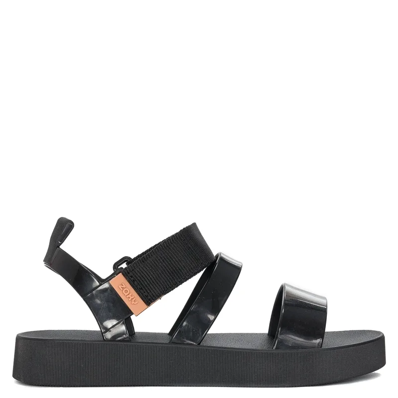 Zaxy Mood Sand Flatform Ad Black Sandals