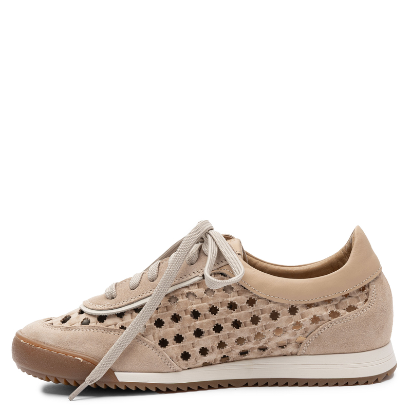 Maciejka Leather Openwork Sneakers Breathable Beige 07321-04/00-1