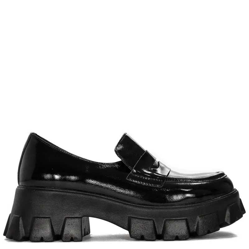 Venezia Women's shoes, loafers, leather lacquer Black