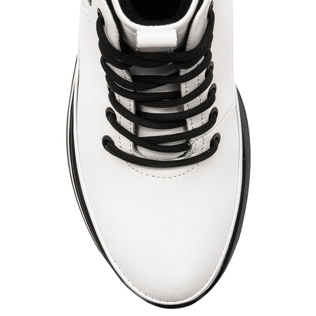 Filippo Leather Ankle Boots Platform Warm-Lined White DBT4215/25WH